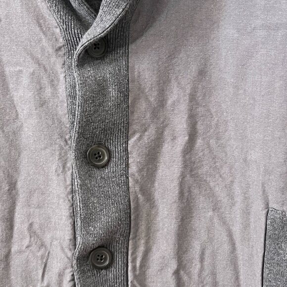 Banana Republic Men's Gray Shawl Collar Cardigan Sweater Large Button Up Cotton - Picture 4 of 11